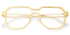 Men's Geometric Glasses in Metal Color