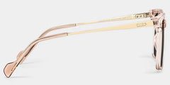 Thin Beige Frame Glasses With Square Shape