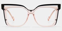 Twolla Square Beige Glasses and Black Edge Frame