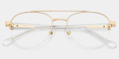 Emily Light Gold Frame Glasses with Aviator Frame Online | ZEELOOL