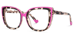 Large Cat Eye Glasses with Pink and Tortoise Frame