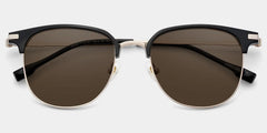 Oversized Browline Glasses With Black and Matte Gold Color