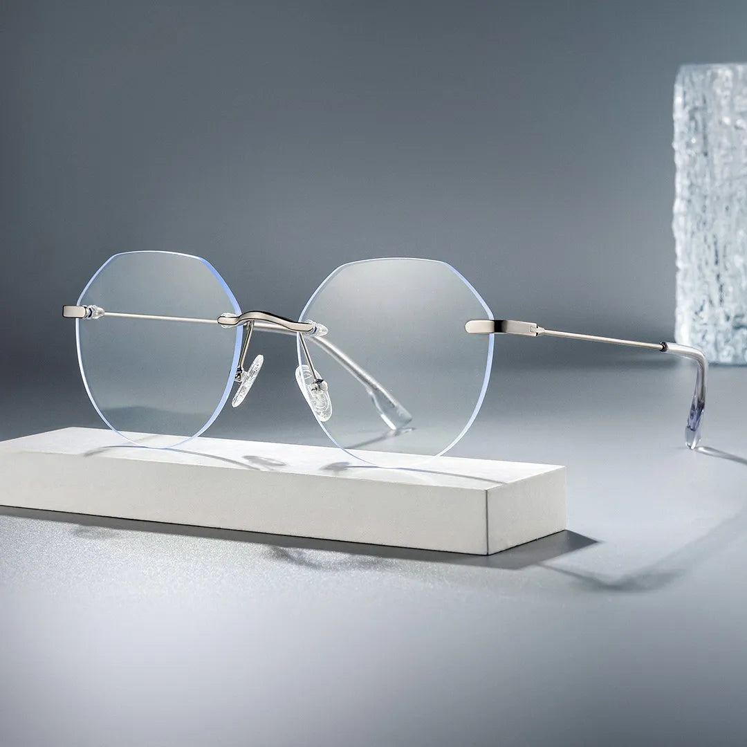 Hexagonal Rimless Glasses For Women