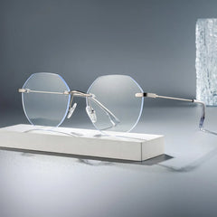 Hexagonal Rimless Glasses For Women