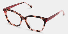 Lena Square Pink Tortoise Frame Eyeglasses for Woman| ZEELOOL