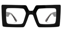 Tiffaney Black Square Glasses with Black Denim Temples