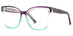 Square Cadogan Purple-Green Frame Glasses | Zeelool