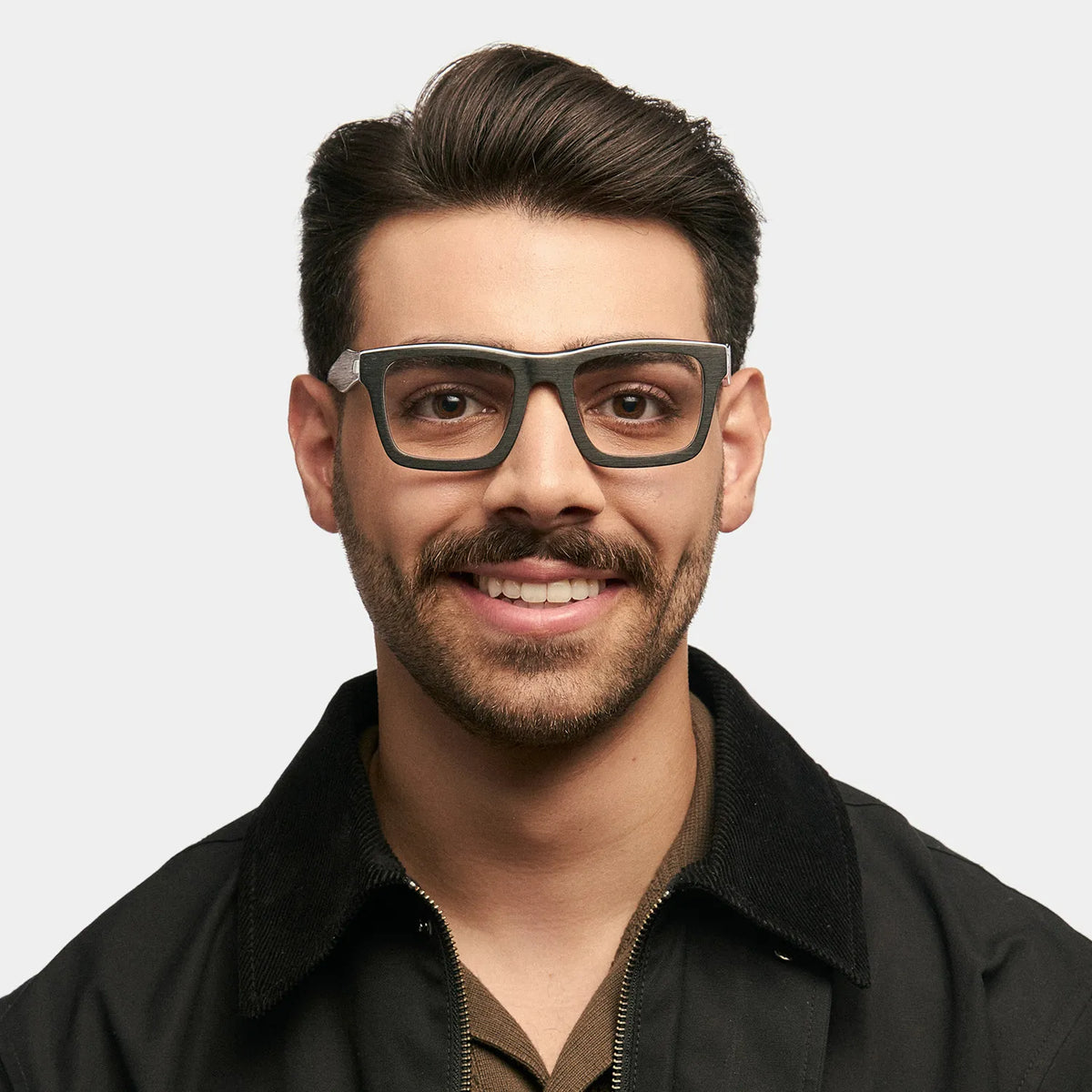 Riley Rectangle Black Frosted Frame Glasses | Zeelool