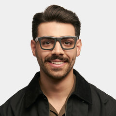 Riley Rectangle Black Frosted Frame Glasses | Zeelool