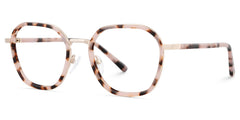 Mitchell Mixed Pink-tortoise Frame Glasses with Geometric Shape | Zeelool
