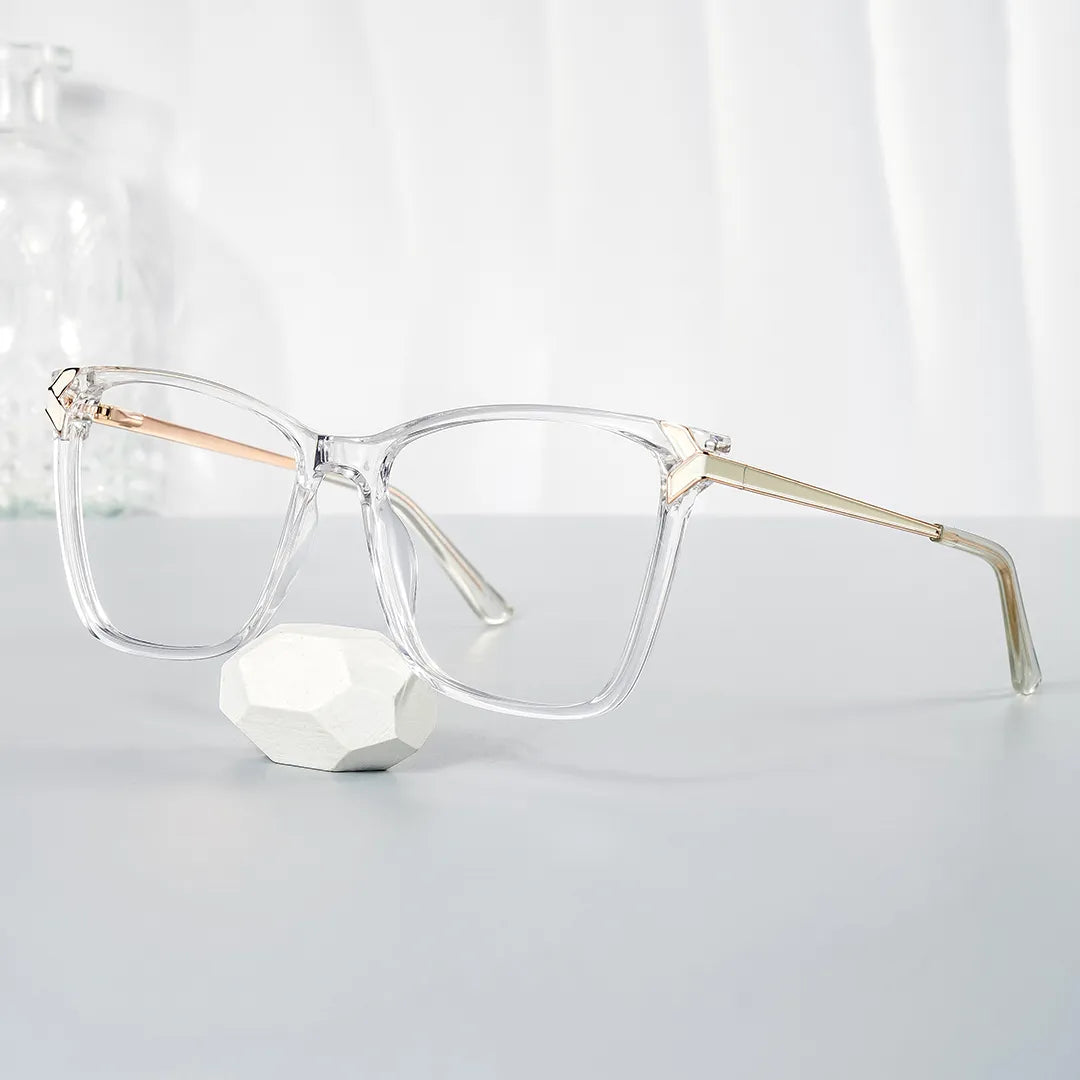 Tricee Square Clear Glasses With Gold Arms For Women | Zeelool
