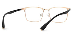 Eaddy Gold Eyeglasses with Rectangle Shape | Zeelool Optical