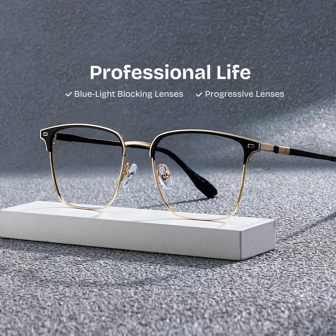 Dawson Black Rectangle Prescription Glasses | Zeelool