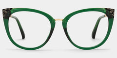 Dalton Cat Eye Dark Green Frame Glasses | Zeelool