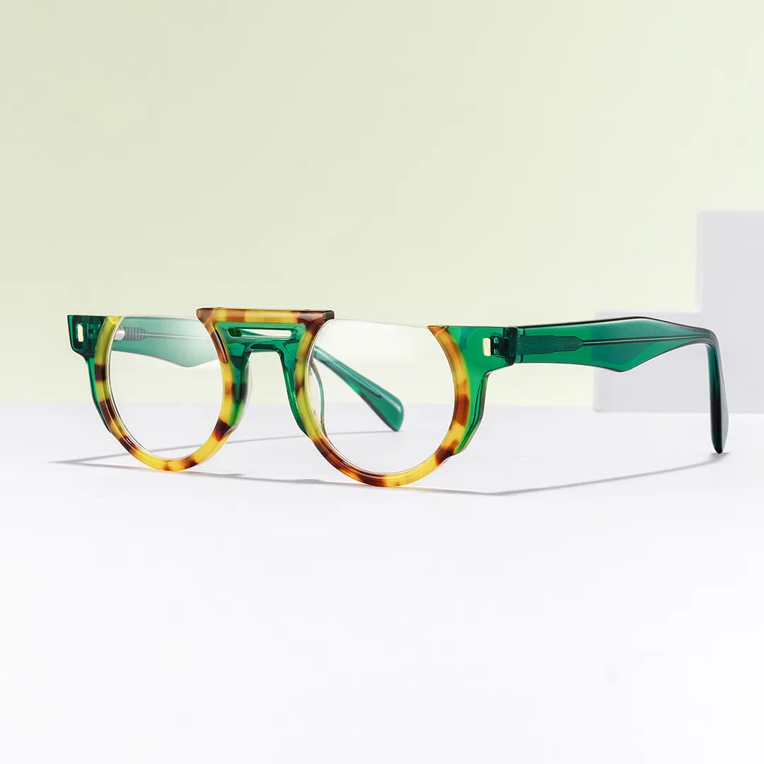 Mastin Round Tortoise Half Frame Glasses