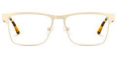 Jasper Eyeglasses in Browline Gold Frame | Zeelool