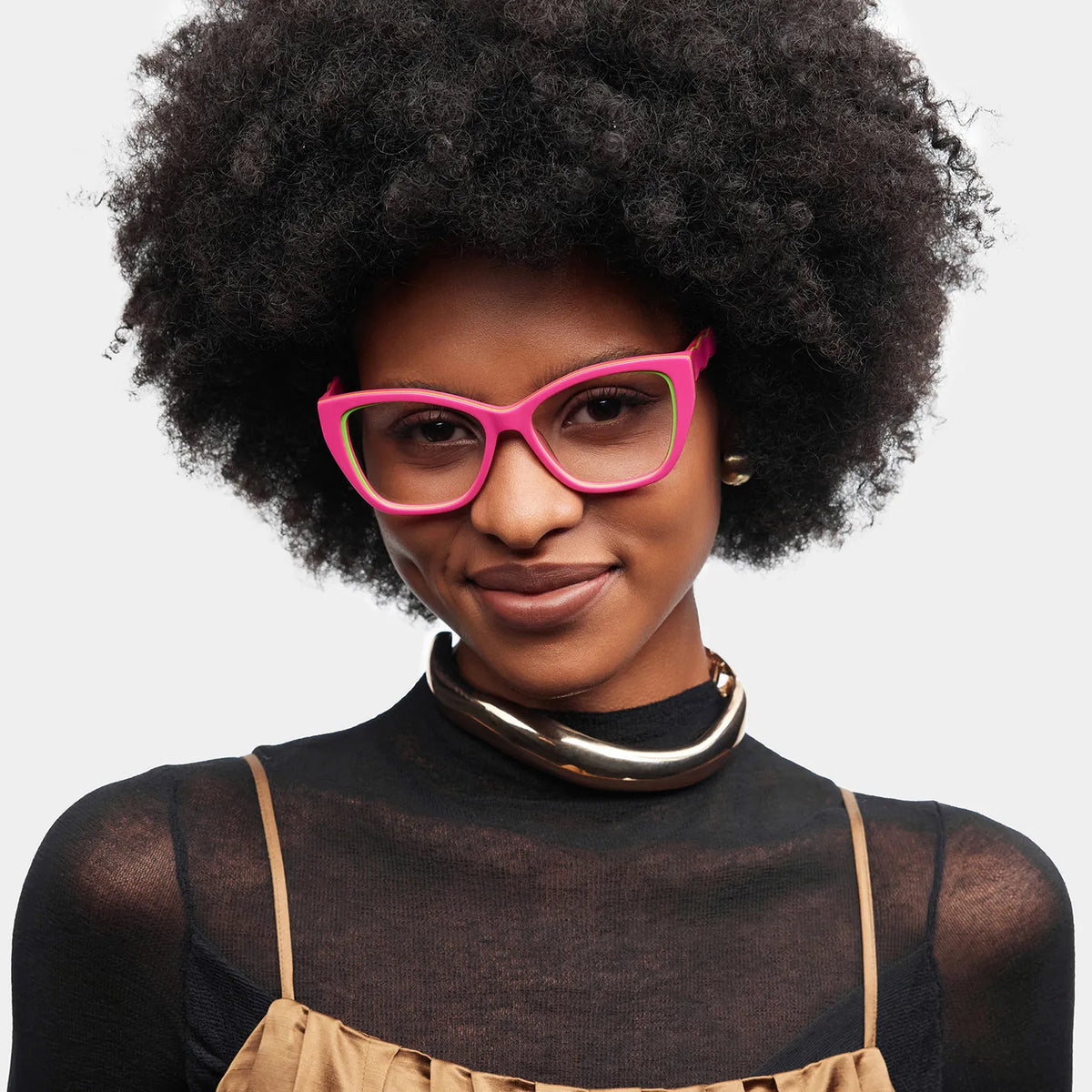 Blaise Pink Green Frame Glasses with Cat eye Frame Online | ZEELOOL