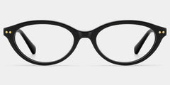 Ashby Black Oval-Frame Glasses | Slim Varsity Style
