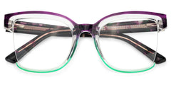 Square Cadogan Purple-Green Frame Glasses | Zeelool