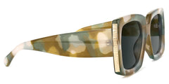 Yael Square Wide Olive Sunglasses and Big Frames
