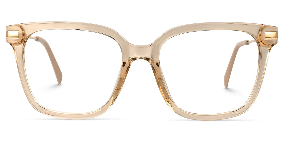 Jacqui Square Beige Eyeglasses and Clear Frame