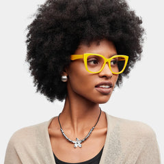 Julius Yellow Frame Glasses with Butterfly Frame Online | ZEELOOL