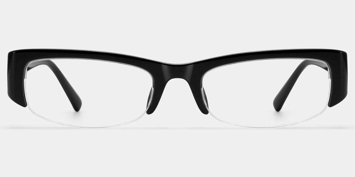 Trevor Black Half Frame Rectangle Glasses For Ladies | ZEELOOL