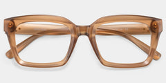 Marley Transparent Beige Rectangle Glasses for Ladies | ZEELOOL