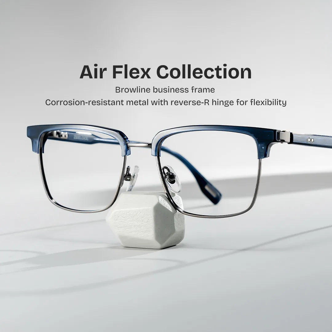 Audrey Blue Browline Glasses Frames for Men | ZEELOOL