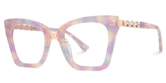 Darlyn Soft Pink Glasses in Cateye Full-Frame  | Zeelool