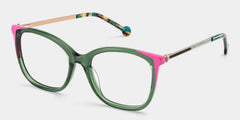 Nico Eyeglasses in Square Green Pink Frame | Zeelool