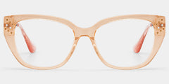 Alma Butterfly Beige Orange Transparent Glasses in Metal Temples