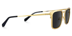 Gold Metal Frame Glasses With a Rectangle Shape