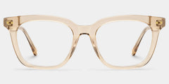 Angela Beige Clear Rectangle Glasses Frames | ZEELOOL
