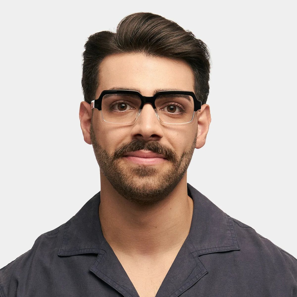Jack Rectangle Black & Clear Frame Glasses | Zeelool