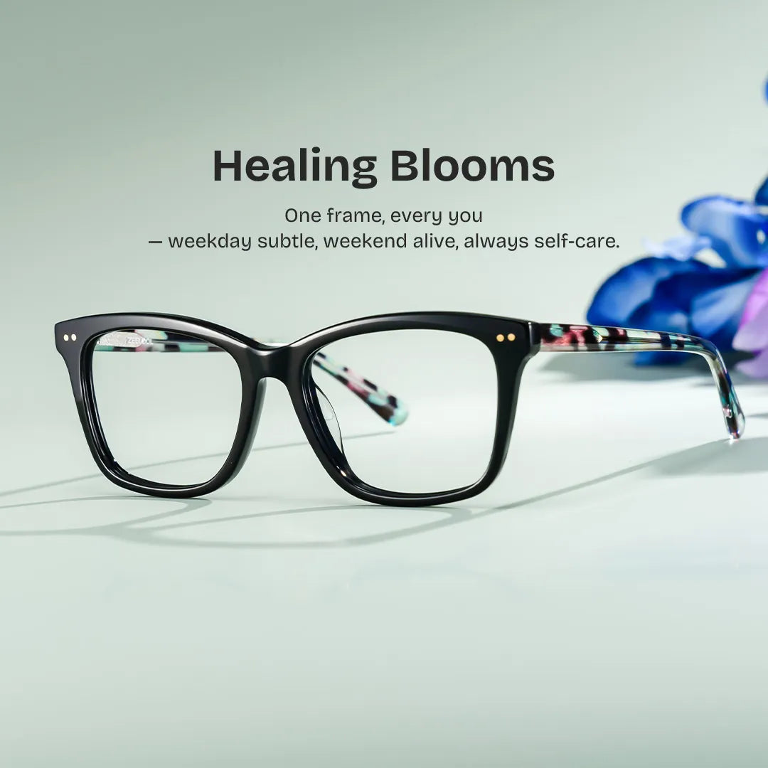 Layla Black Square Nature Eyewear for Woman | ZEELOOL