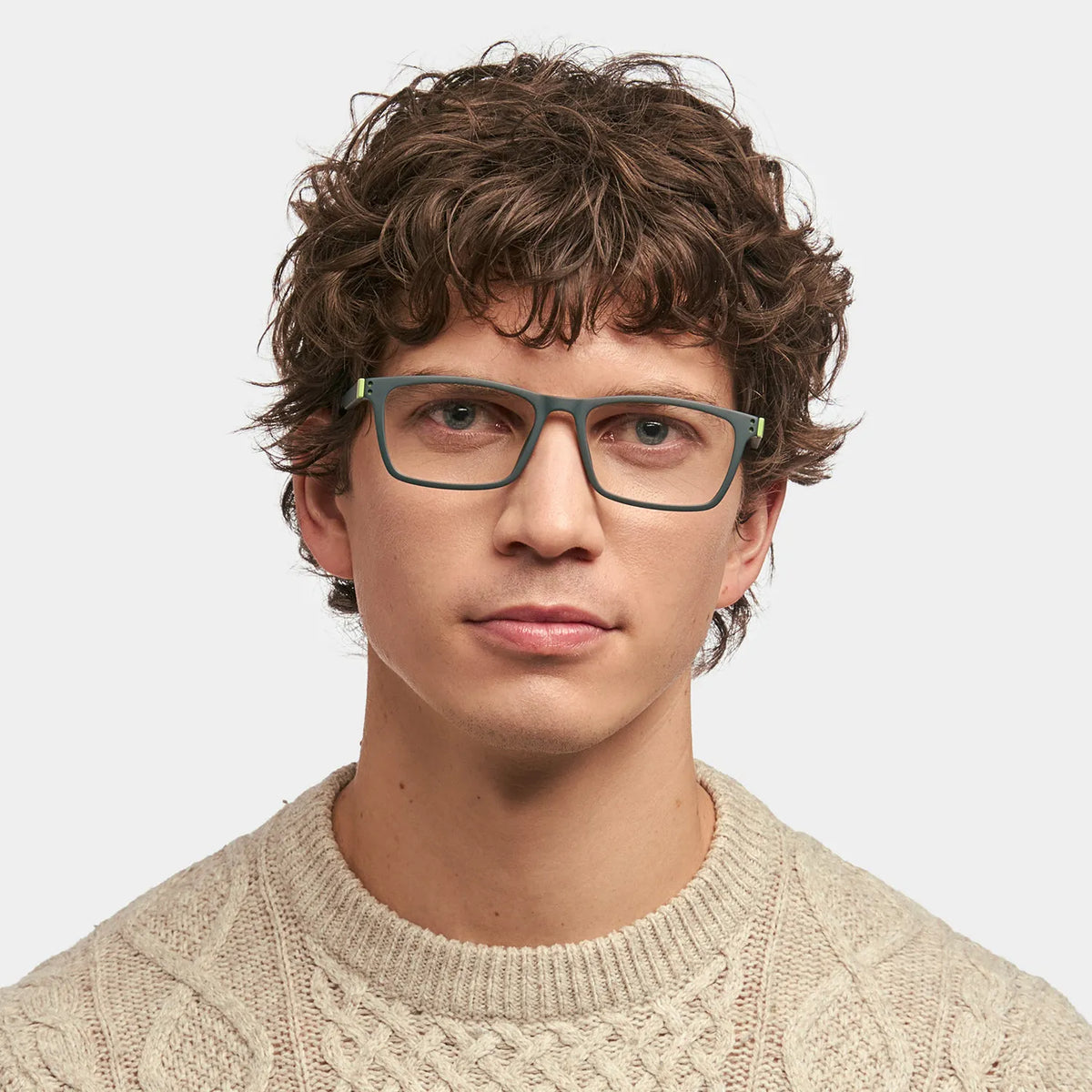 Cheche Rectangle Eyeglasses with Dark Green Frames