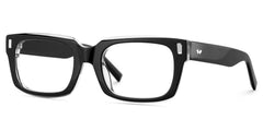 Designer Rectangular Glasses with Clear Rim of Black Frame