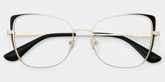 Tessa Black Gold Frame Glasses with Cat eye Frame Online | ZEELOOL