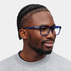 Rectangle Blue Eyeglasses- Henry Acetate Frame Glasses