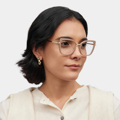 Leila Beige Frame Glasses with Butterfly Frame Online | ZEELOOL
