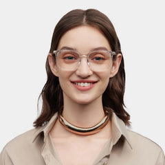 Zoe Clear Frame Glasses with Square Frame Online | ZEELOOL