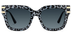 Square Cat-Eye Glasses With Gray Leopard