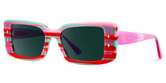 Women's Rectangle Eyeglasses Frames With Red and Green Color