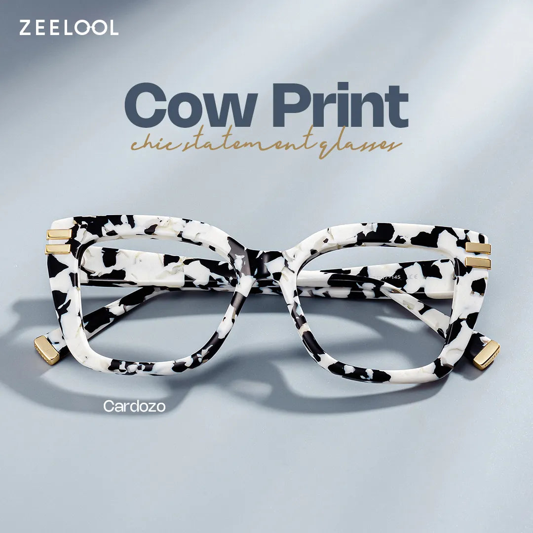 Cow Print Glasses with Square Frames