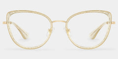 Celine Bling Cat-eye Translucent Gold Frame Glasses | ZEELOOL