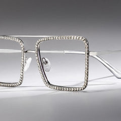 Diva Sparkle Glitter Glasses, Silver Eyeglass Frames
