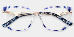 Cateye Shape Blue Light Blocking Glasses with Blue Pattern