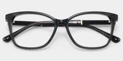 Finnian Square Black Glitter Glasses Frames for Women | ZEELOOL