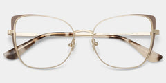 Tessa Khaki Gold Frame Glasses with Cat eye Frame Online | ZEELOOL